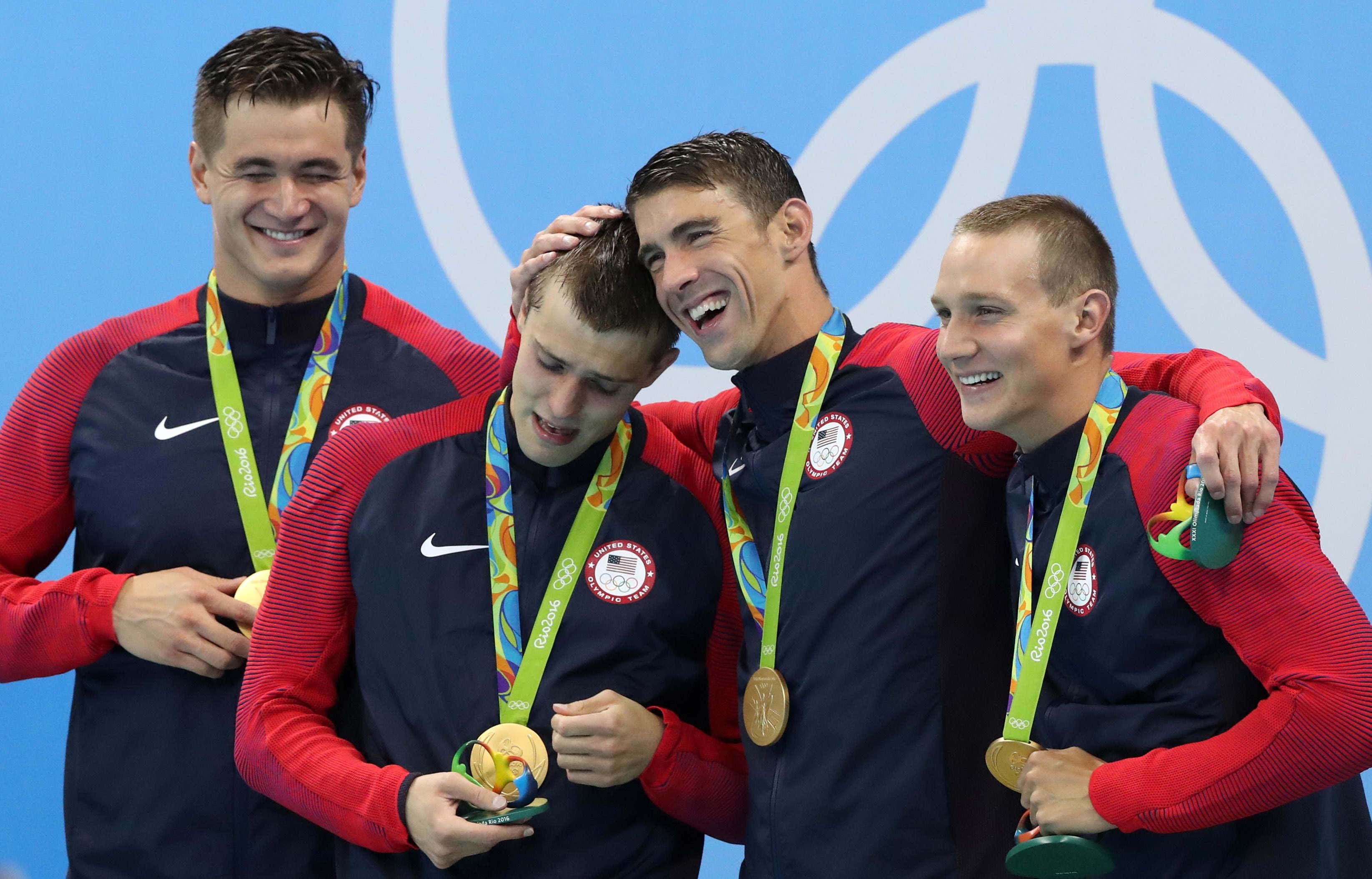 Phelps captures 19th gold medal as US wins 4x100-meter freestyle relay ...