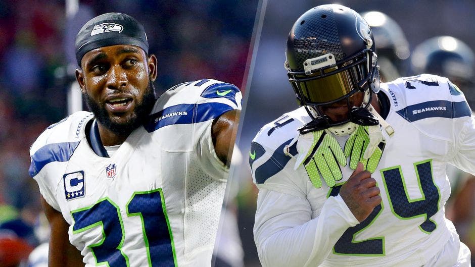 Marshawn Lynch sports Kam Chancellor's jersey at practice