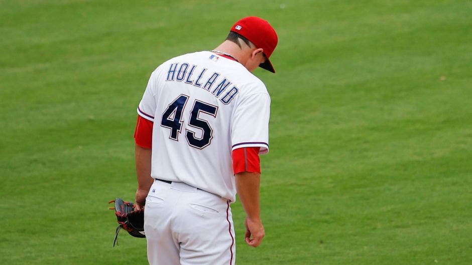 This is a 2015 photo of Derek Holland of the Texas Rangers