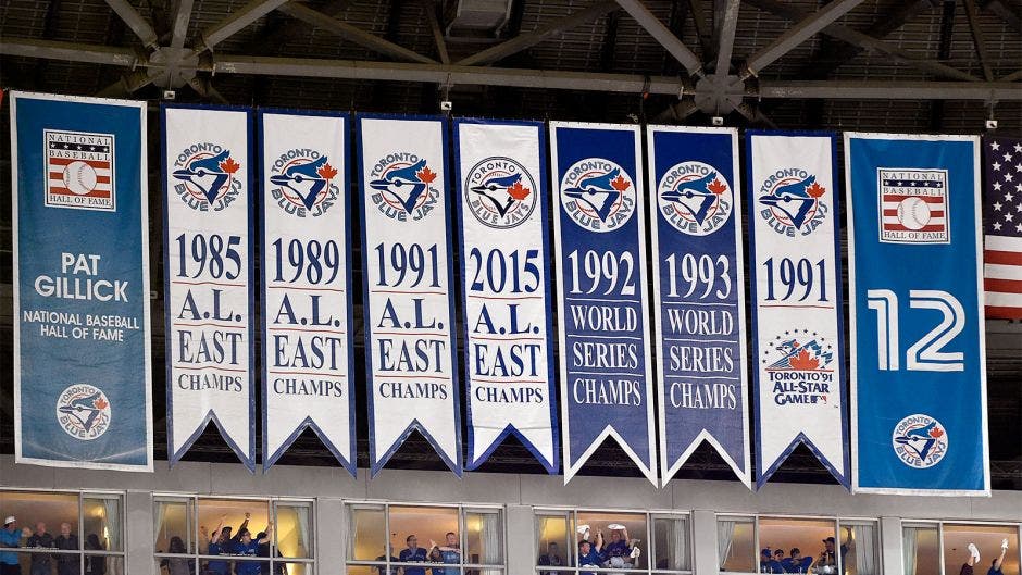 Watch: Blue Jays unveil 'AL East Champs' banner before ALDS Game 1 ...