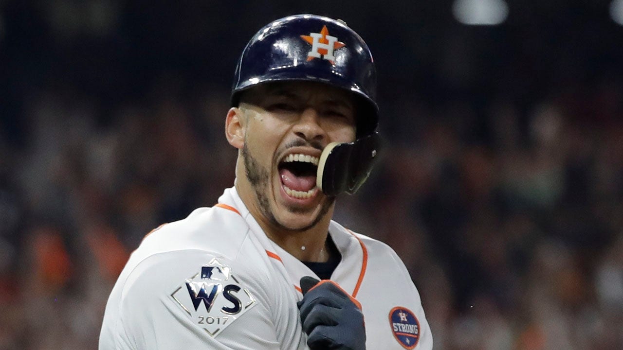 Astros' Carlos Correa proposes to girlfriend at Dodger Stadium moments  after World Series win - ABC News