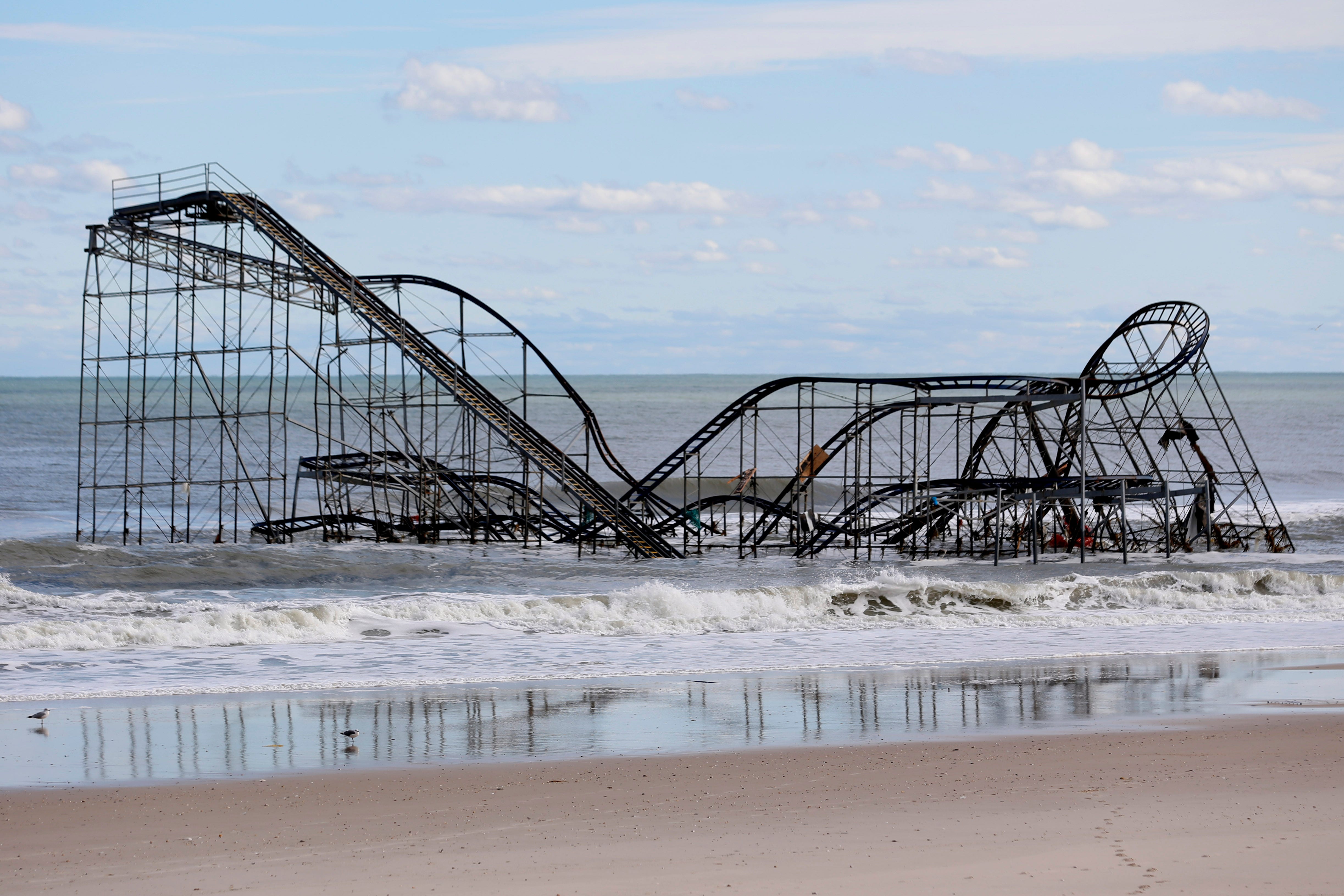 Funtown Pier rollercoaster destroyed in Superstorm Sandy