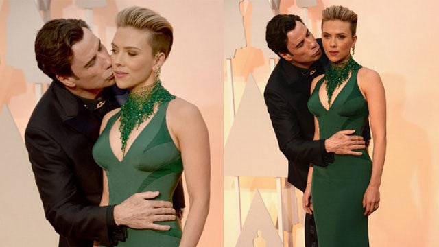 Scarlett Johansson John Travolta Is Not Creepy Oscars Kiss Was 7364