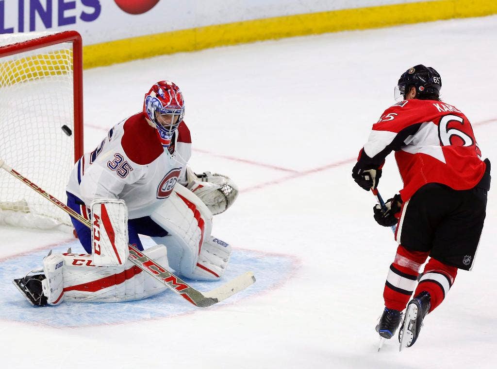 Karlsson mendapat pemenang adu penalti saat Senator Canadiens menang 4-3