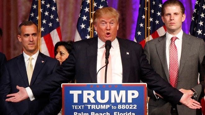 Trump celebrates Super Tuesday II victories, strikes conciliatory tone ...