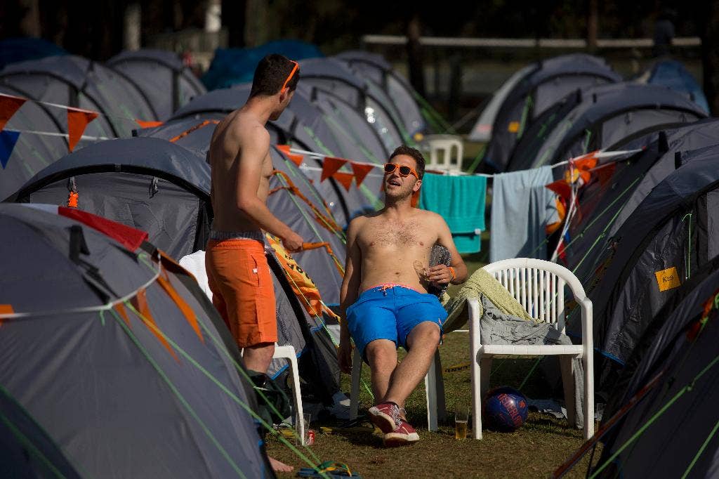 In Sao Paulo, Dutch fans at the World Cup put up tent camp where