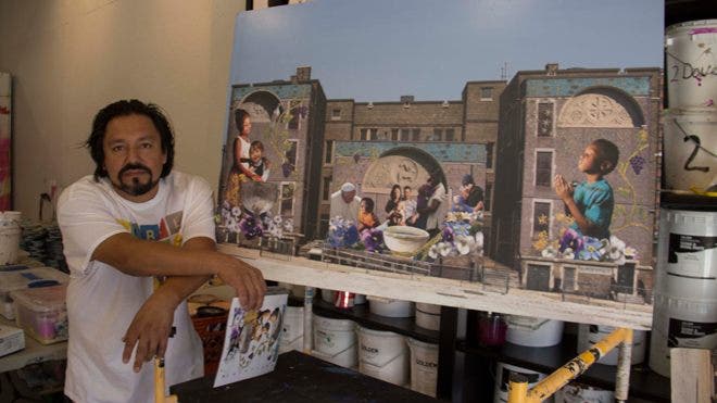 Philadelphia artist’s mural to celebrate papal visit is a community affair