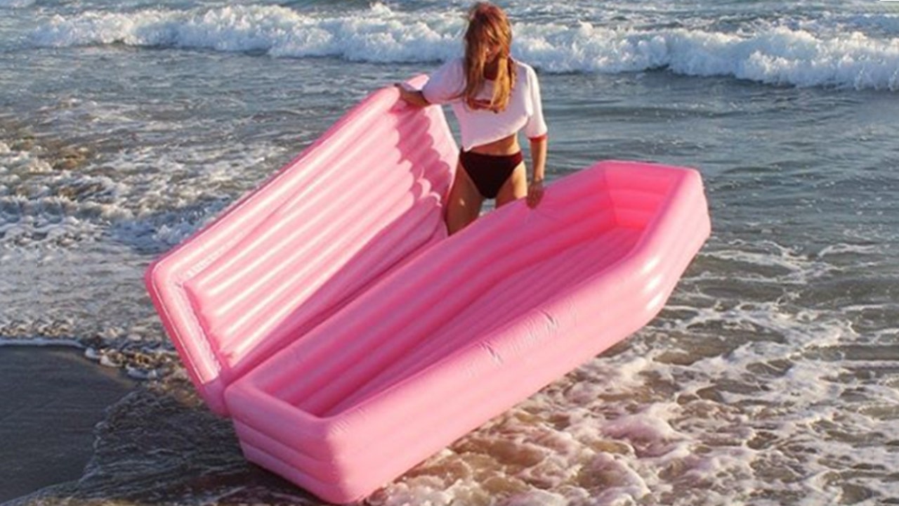 pool floaty coffin