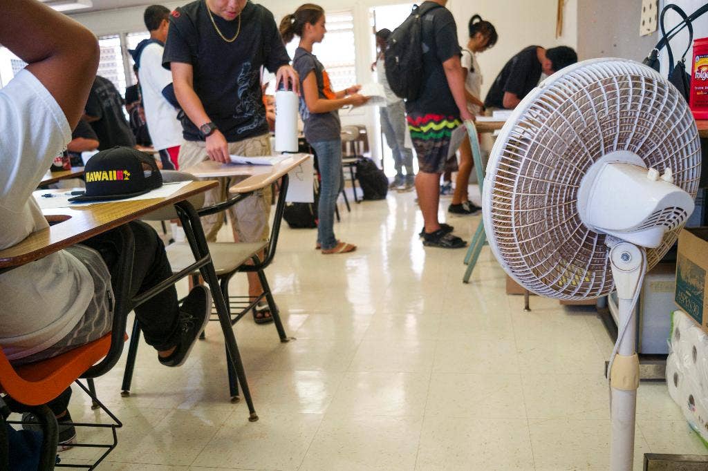 As temperatures rise, Hawaii schools consider "heat days" and teachers