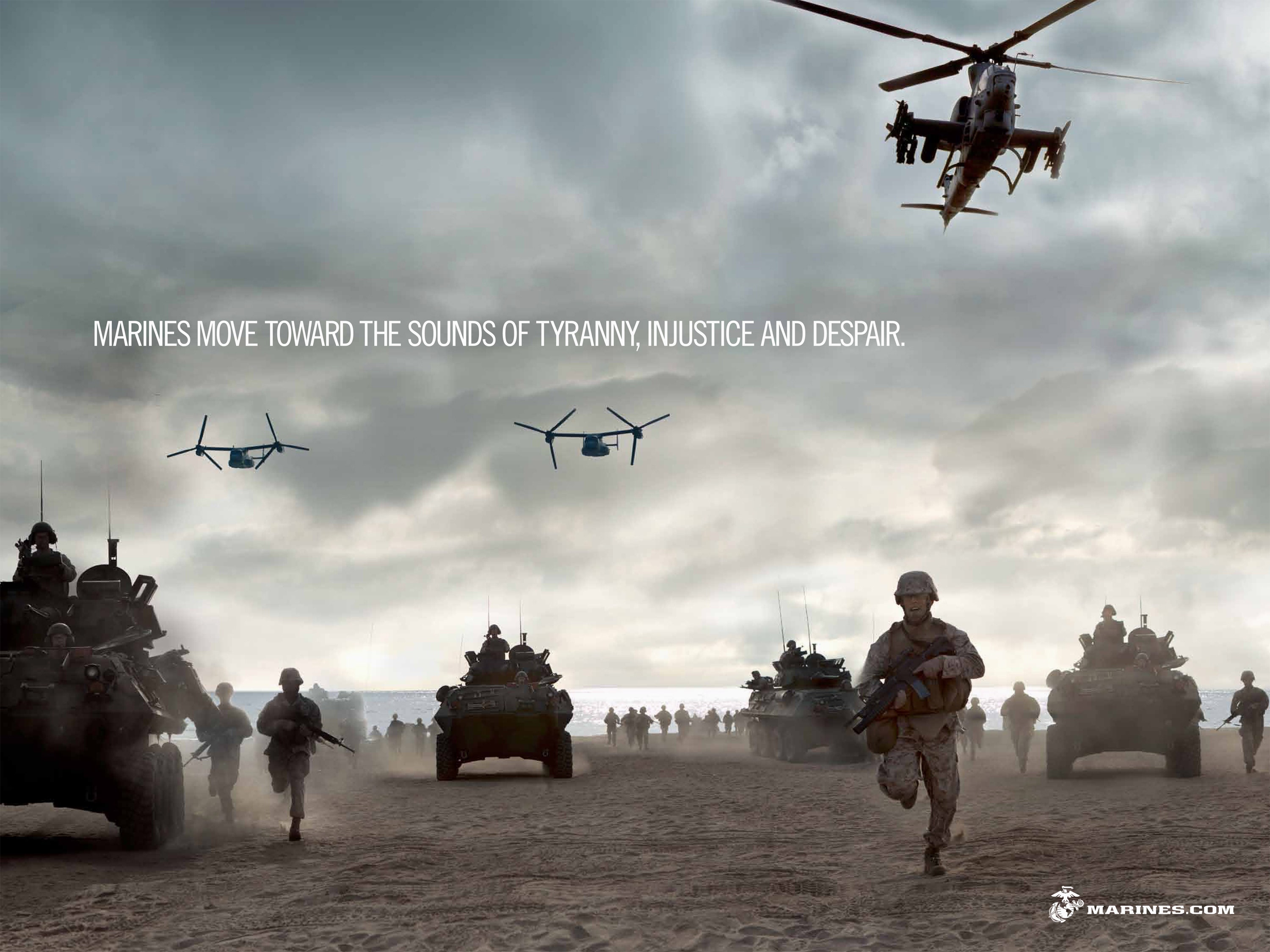 In this promotional banner of Film Z showing the marines when