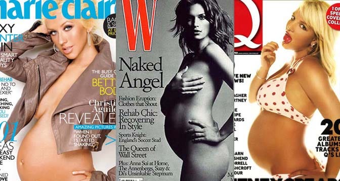 Pregnant celebs without the shy gene