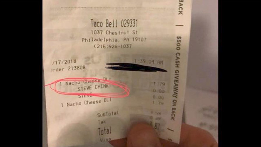 Taco Bell employee fired for 'derogatory slur' printed on receipt | Fox ...