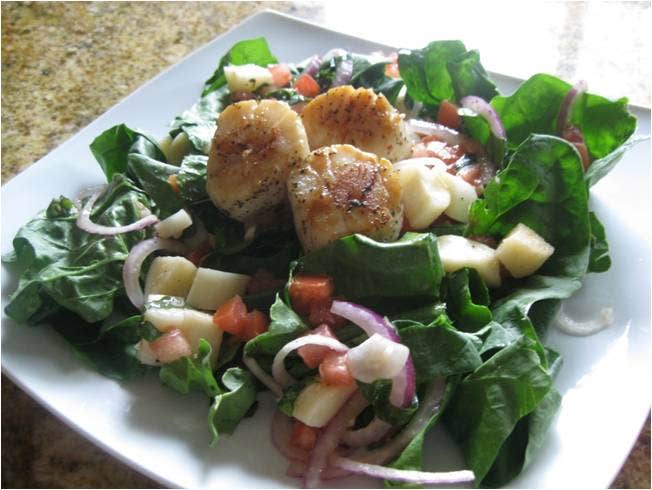Hearts of Palm Salad with Scallops