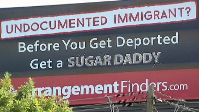 Ad marketing 'sugar daddy' dating site to undocumented immigrants stirs