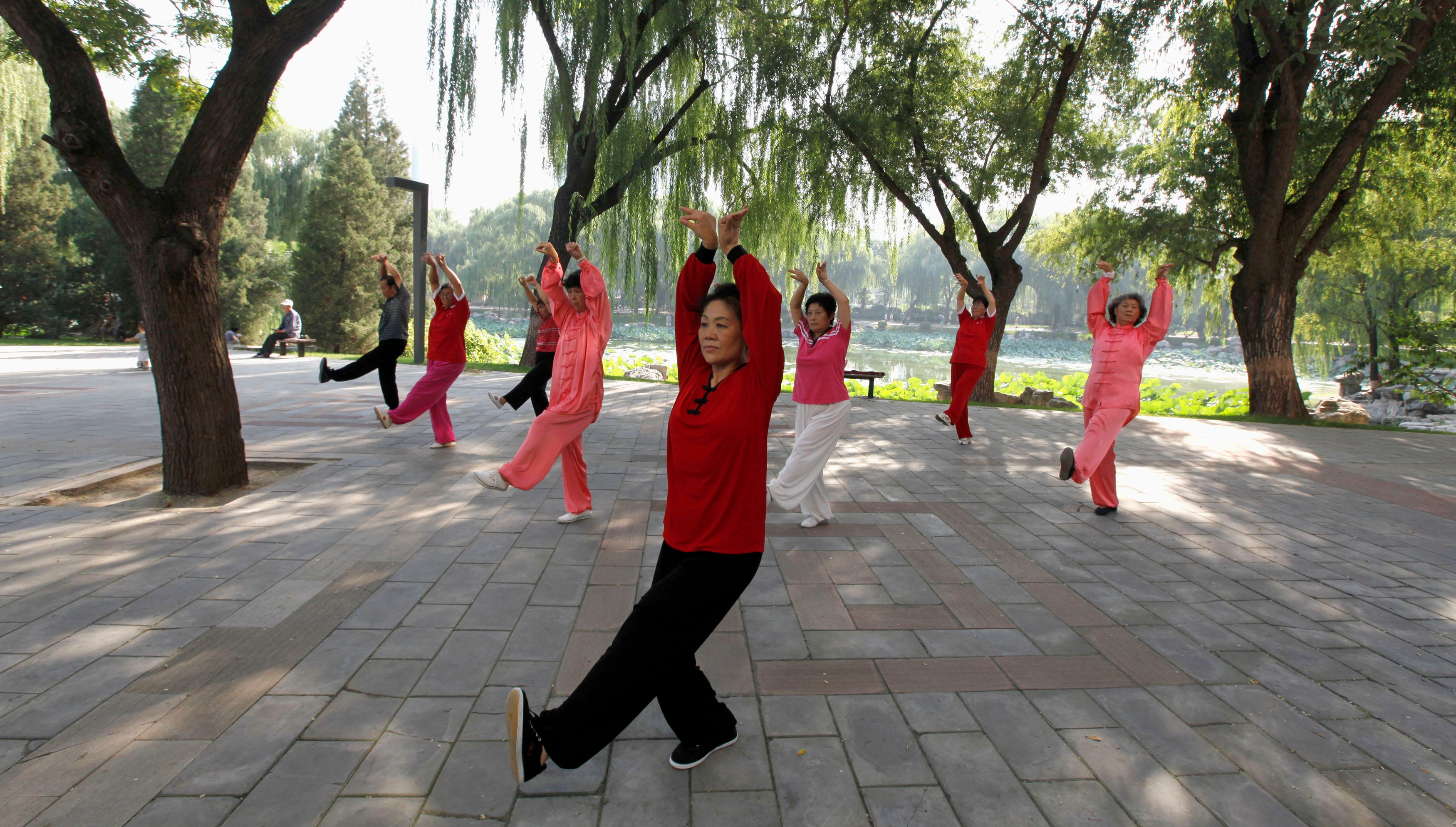 Музыка китайской тренировки. Китайская зарядка цигун. Китайская гимнастика цигун Москворечье. Тайцзицюань в парке. Китайская гимнастика на улице.