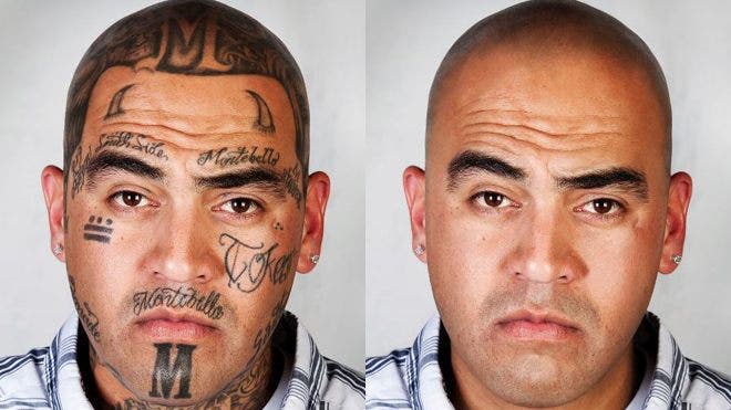 Photographer virtually removes tattoos from former gang members