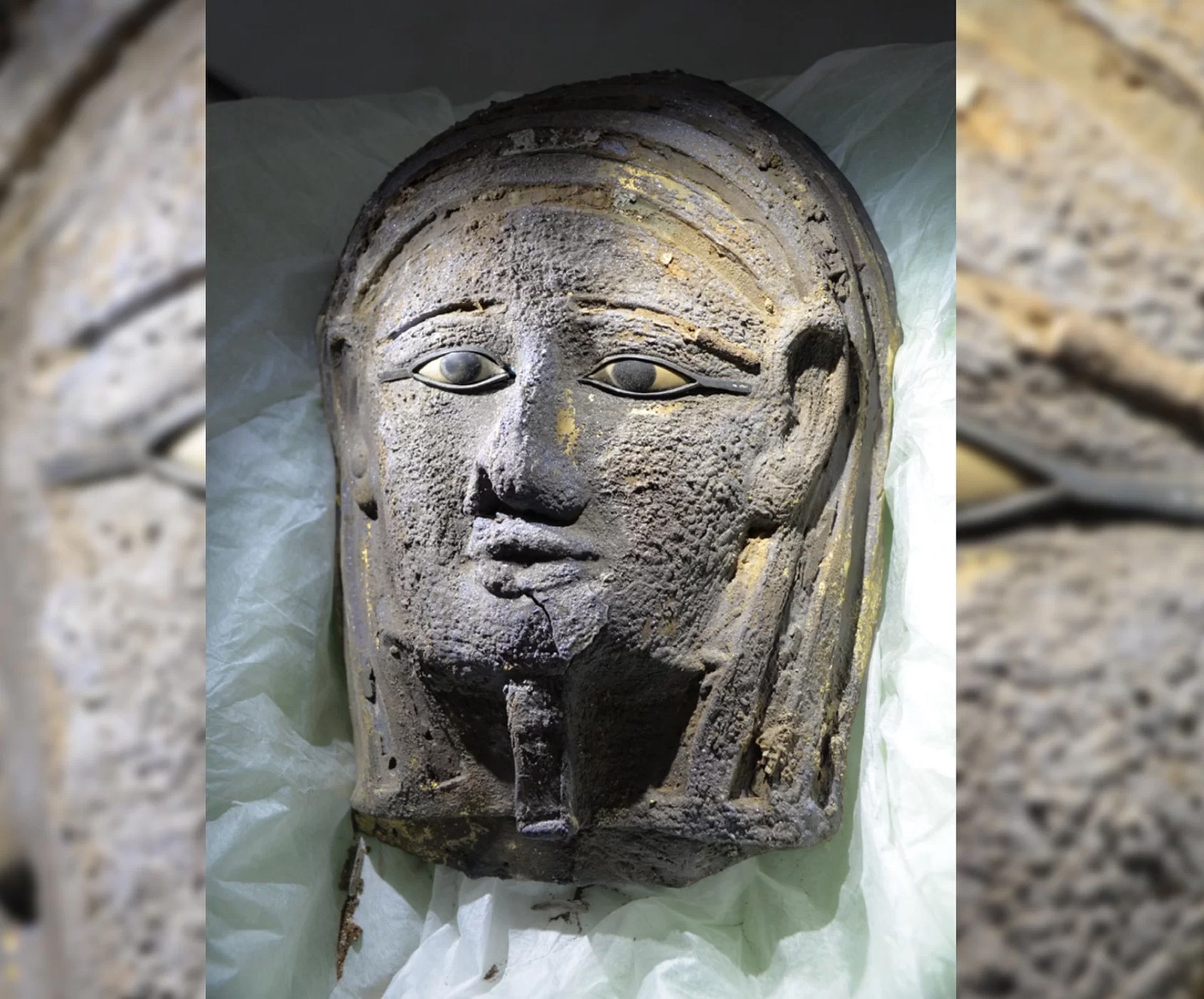 Mummy wearing gold-gilded face mask discovered at ancient Egypt burial ground