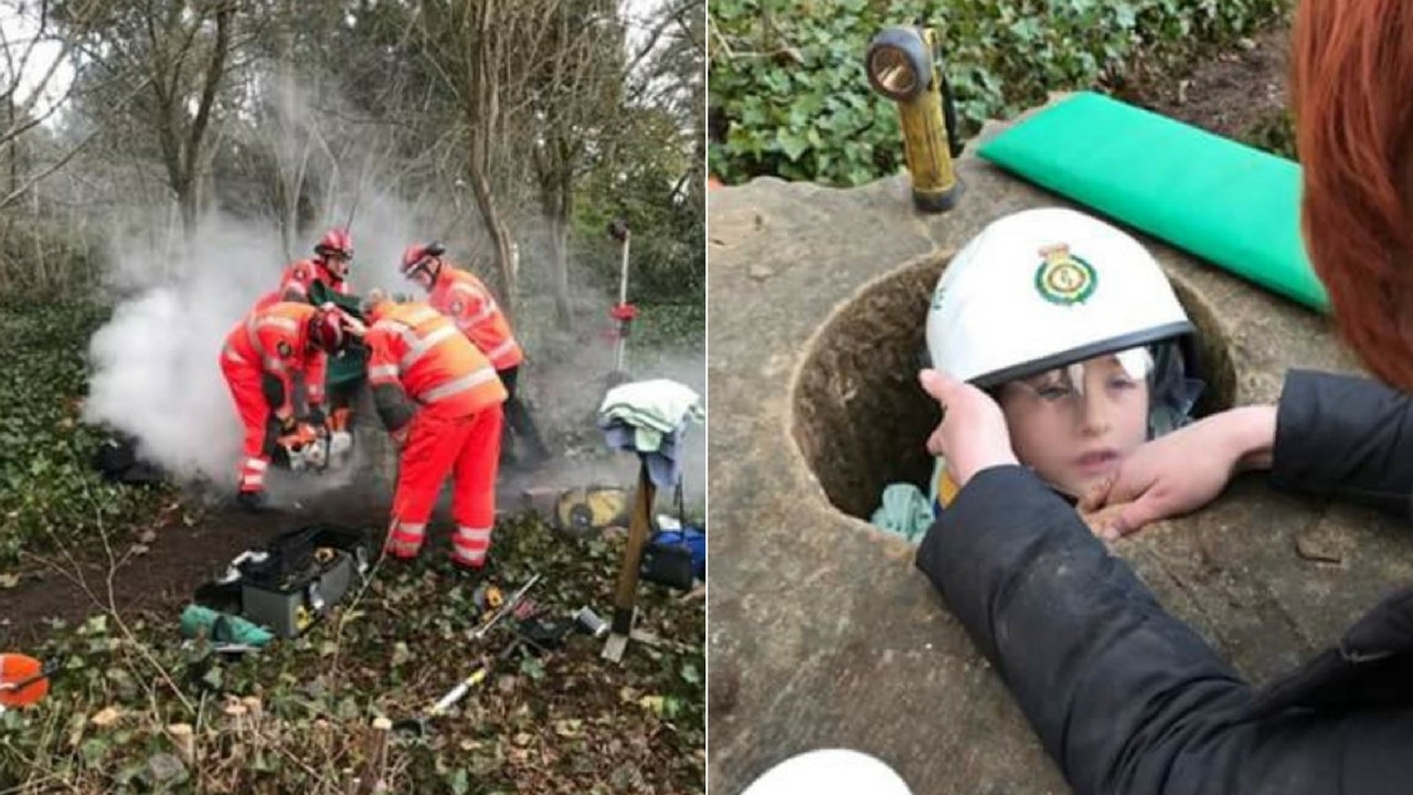 Boy, 7, rescued after getting stuck in monument while attempting to