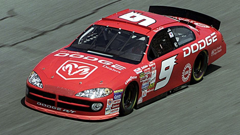 Ray Evernham receives Bill Elliott's 2001 Daytona 500 car from