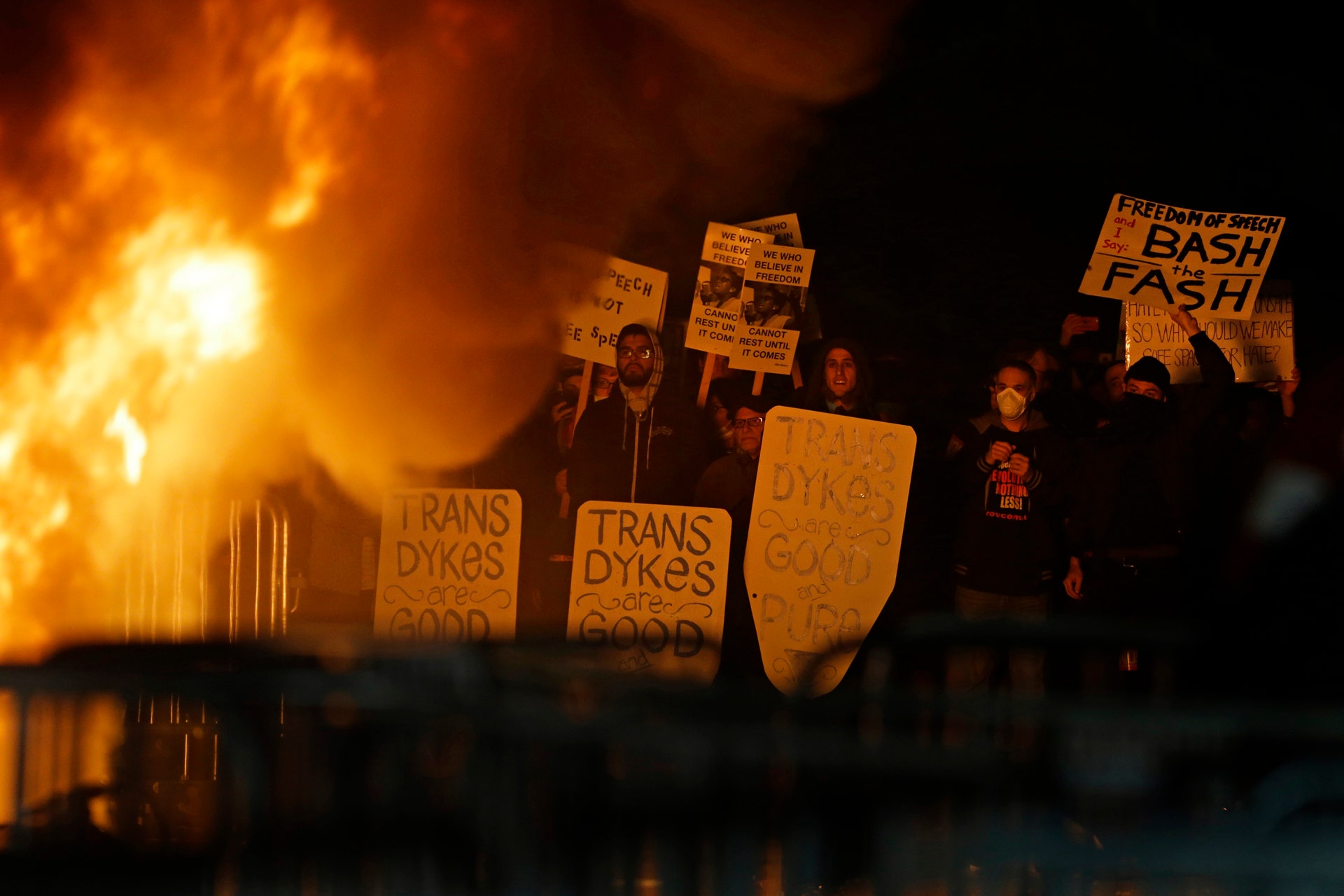 U.C. Berkeley students protest Milo Yiannopoulos