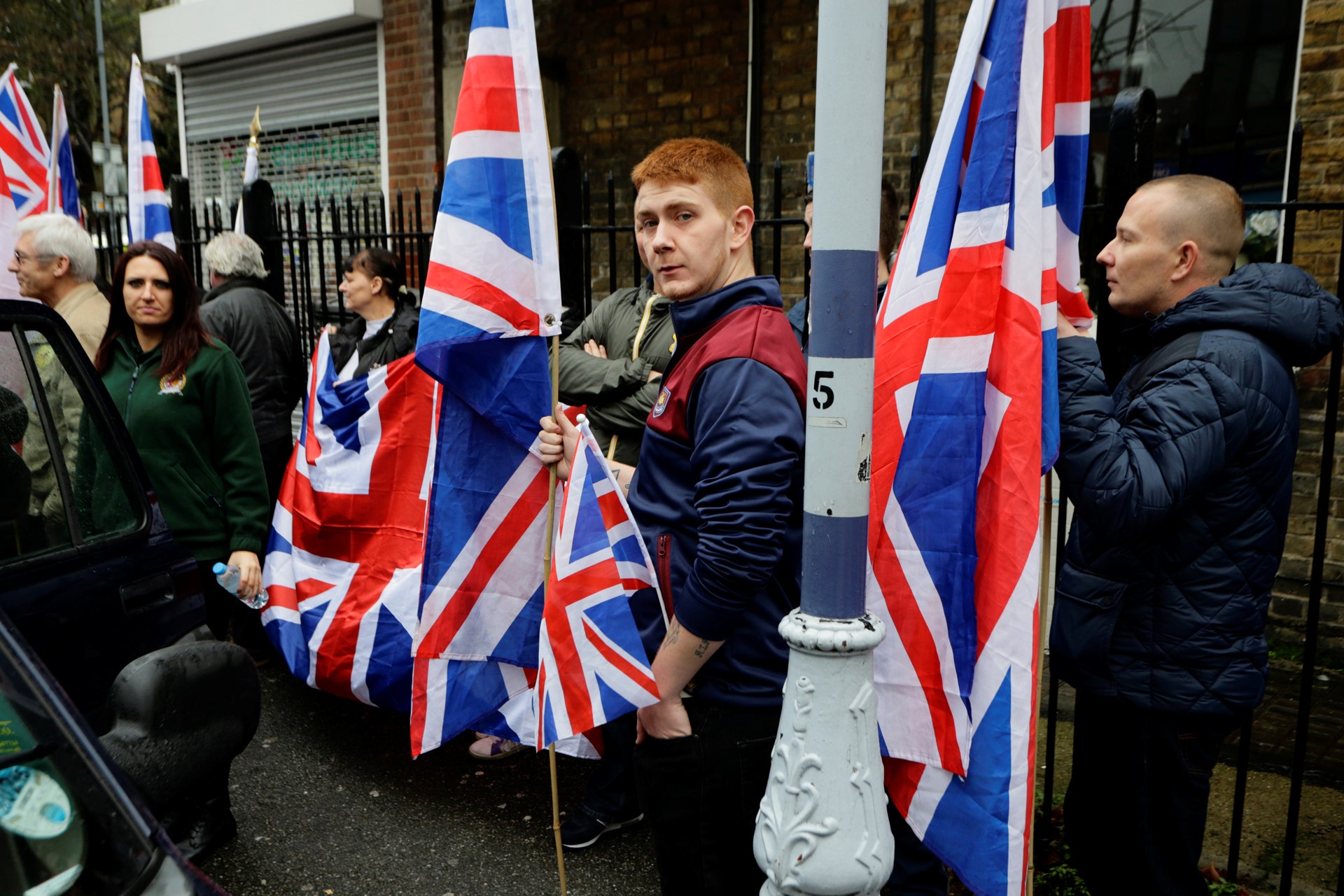 British first. British far-right. Britain first. Look right Britain. Far right Flag.