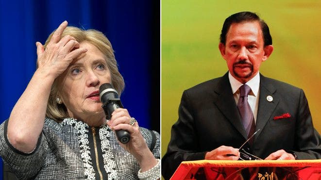 Siapa yang mendapat $$ dari aturan hukum Islam di Brunei?  Yayasan Clinton