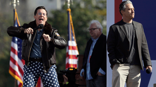 Colbert, Stewart perform