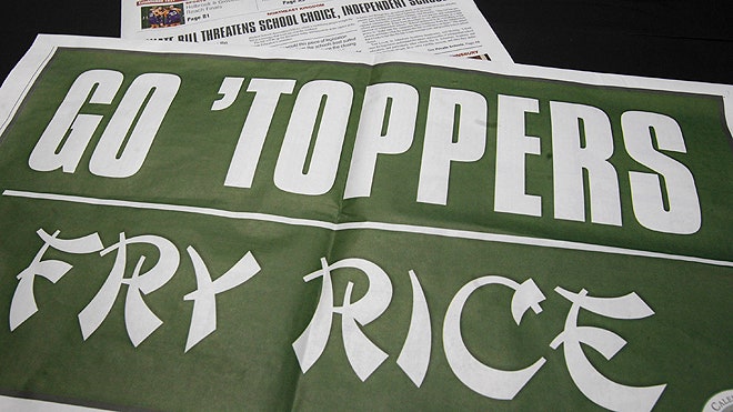 Vermont newspaper defends 'fry Rice' poster supporting local team | Fox ...