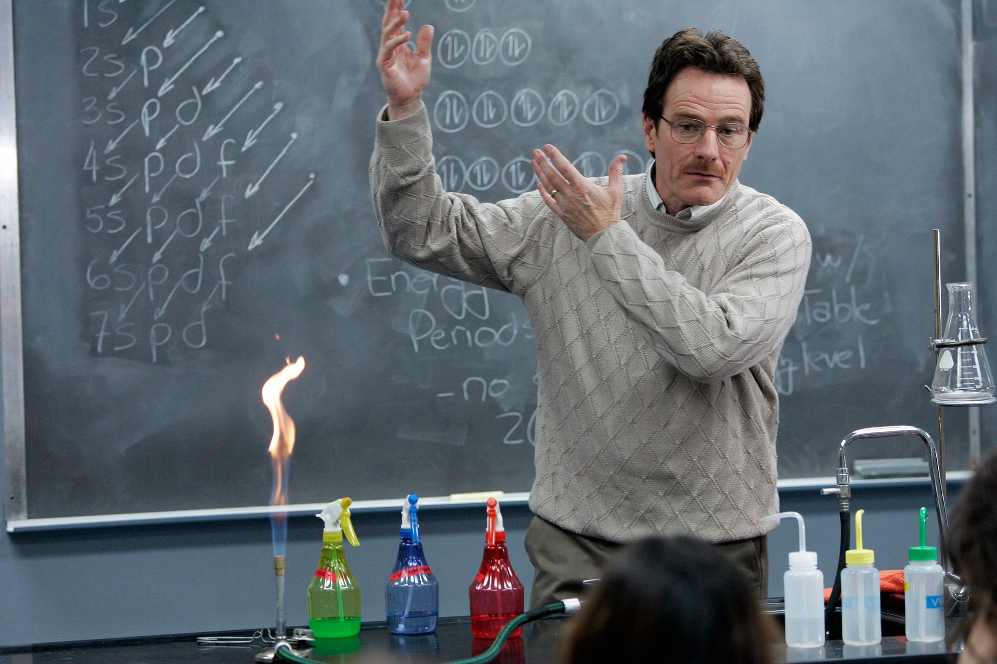 горелка на столе учителя химии 9