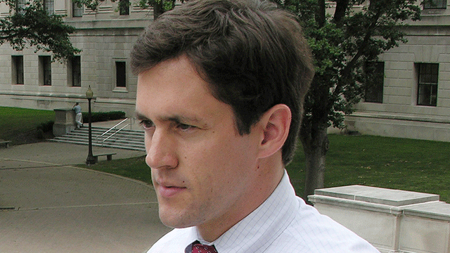 This Tuesday July 5, 2009 file photo shows Carte Goodwin, who was West Virginia Gov. Joe Manchin's General Council, at the Capitol in Charleston, W.Va., Tuesday, July 5, 2005. (AP)