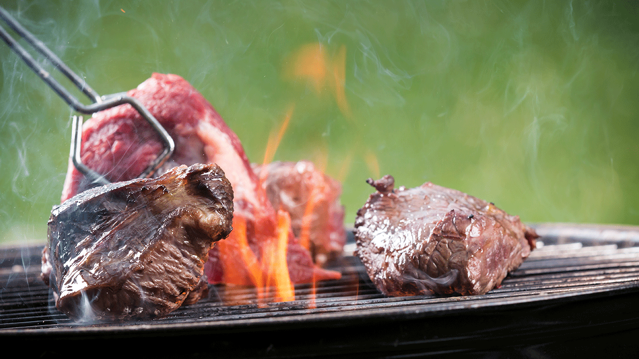 Delicious beef-and-veggie kabob for a sizzling end-of-summer meal: Try the recipe