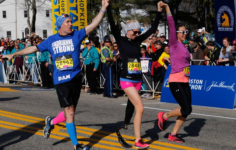 Bombing survivor still healing after grueling run at Boston Marathon