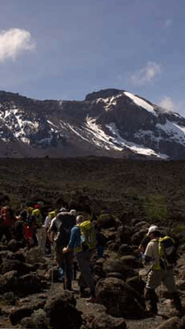 hiking mountain in background