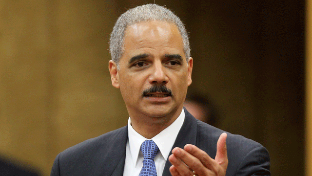 Attorney General Eric Holder speaks, Friday, June 11, 2010, at the Richard B. Russell Federal Courthouse in Atlanta. (AP)