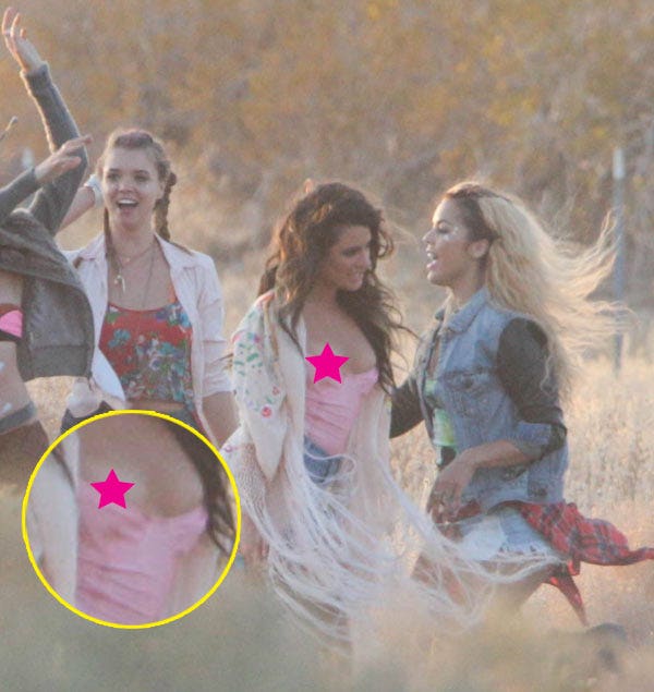 Lea Michele's Side-Boob Wardrobe Malfunction - Nipple Slip Pic