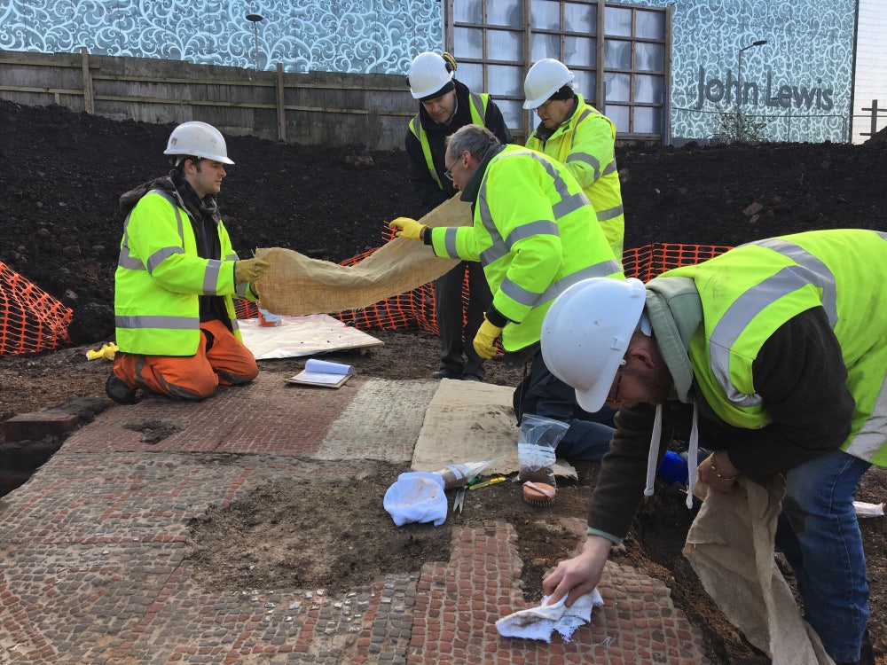 Delicate discovery: How a rare Roman mosaic was lifted from the ground
