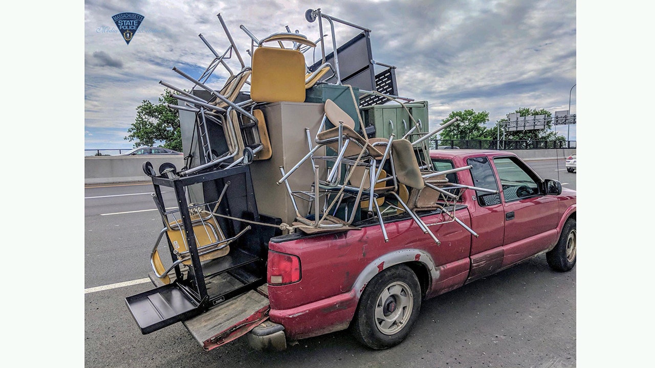 Overloaded pickup full of furniture has police asking 'What Could Go