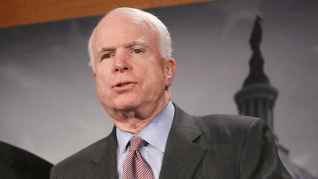 In this Sept. 20, 2011 file photo, Sen. John McCain, R-Ariz. speaks on Capitol Hill in Washington.
