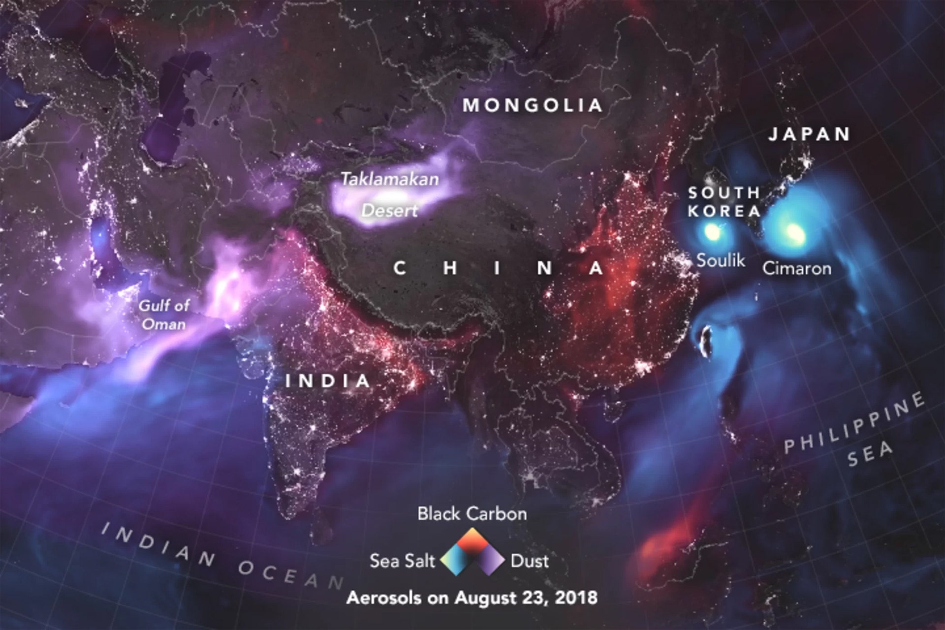 Glowing NASA map shows huge dust clouds swirling across Earth Fox News