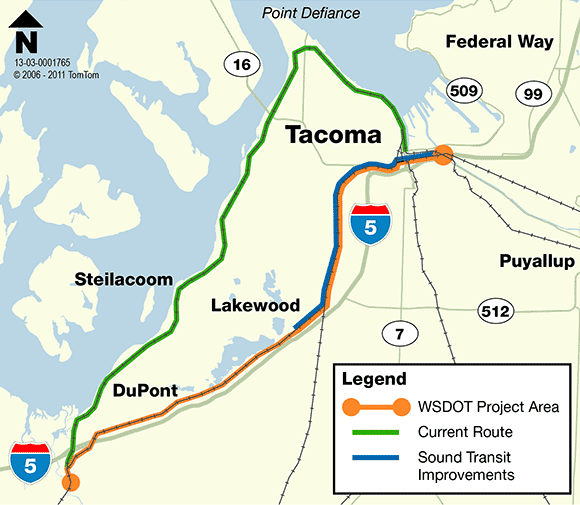 Amtrak train route WSDOT