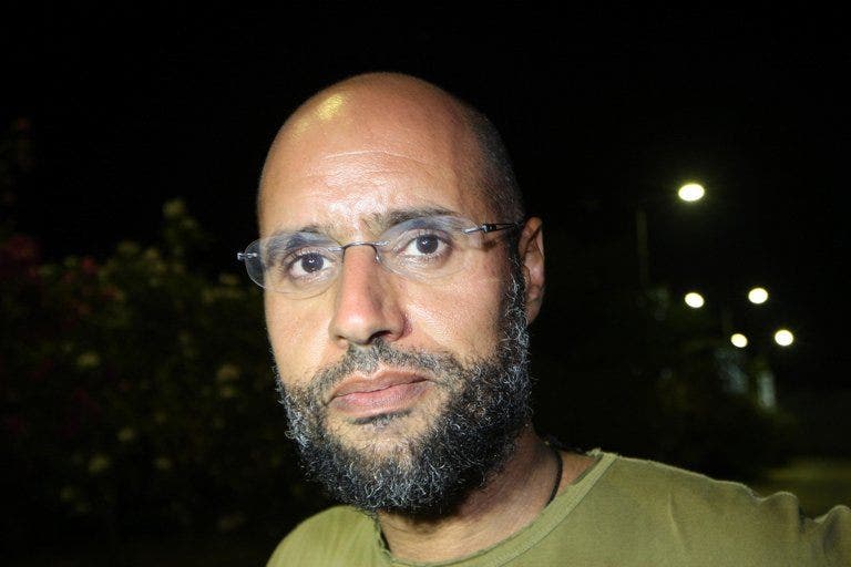 Putra Gaddafi di istana Zintan pada hari yang sama di Tripoli
