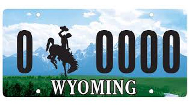 Бесплатный номер бога. Номера Вайоминга. Wyoming number Plate.