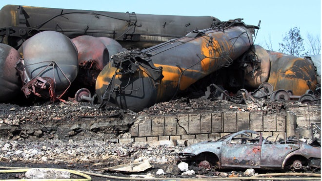 Oil train derails and explodes in Quebec, leveling part of town