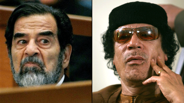 There are fears that Libyan leader Muammar Qaddafi will stay on the run as long or longer than Iraqi leader Saddam Hussein.