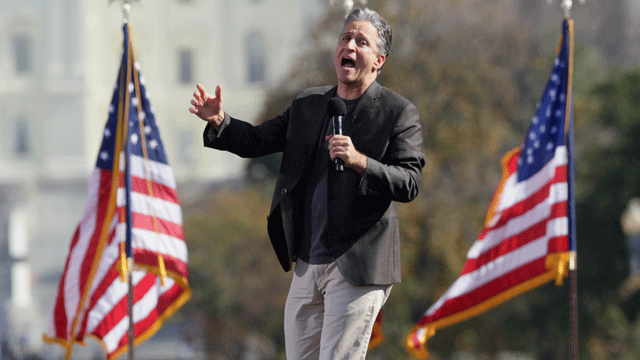 Jon Stewart performs
