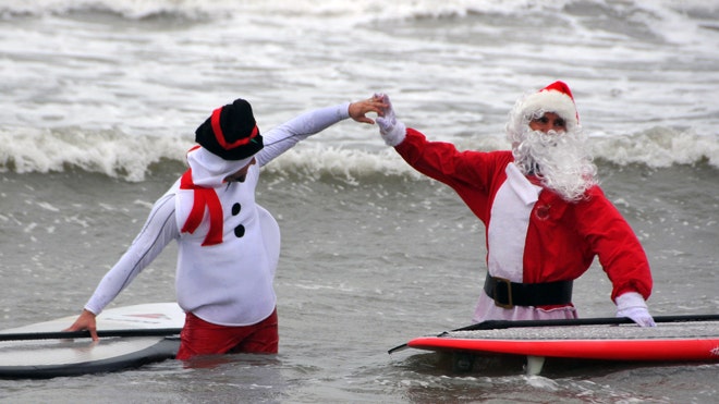 Surfing Santa 