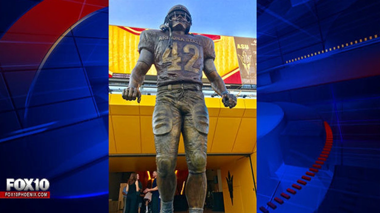 Arizona State Pat Tillman statue standing outside the tunnel at