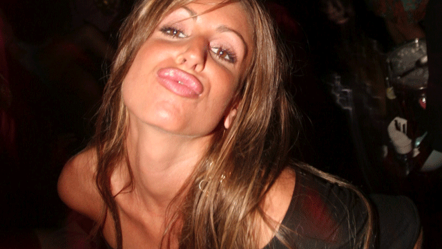 Rachel Uchitel blows a kiss at a party at Tao nightclub in Las Vegas on January 26, 2009. (X17Online.com)