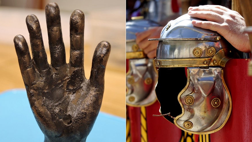 Roman 'hand of god' unearthed by archaeologists near Hadrian's Wall