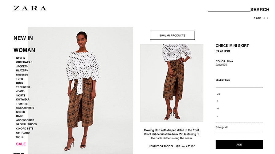 Zara accused of cultural appropriation over its plaid 'check mini skirt ...